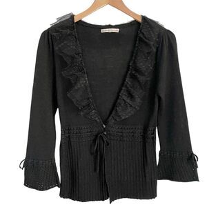 Nanette Lepore Black Lace Cardigan